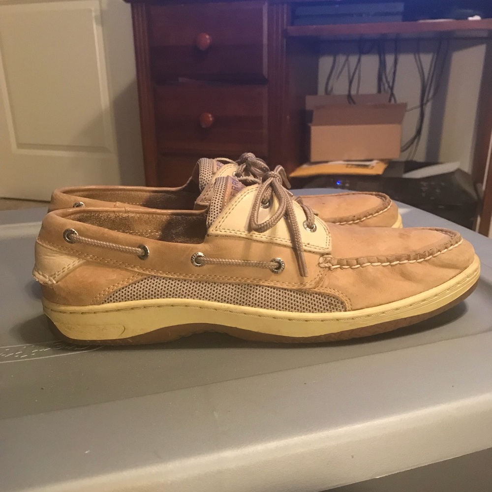Sperry Billfish 3-Eye Boat Shoes (12 - Tan Beige)